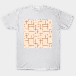 Minimal Abstract Squiggle Grid - Warm Neutrals T-Shirt